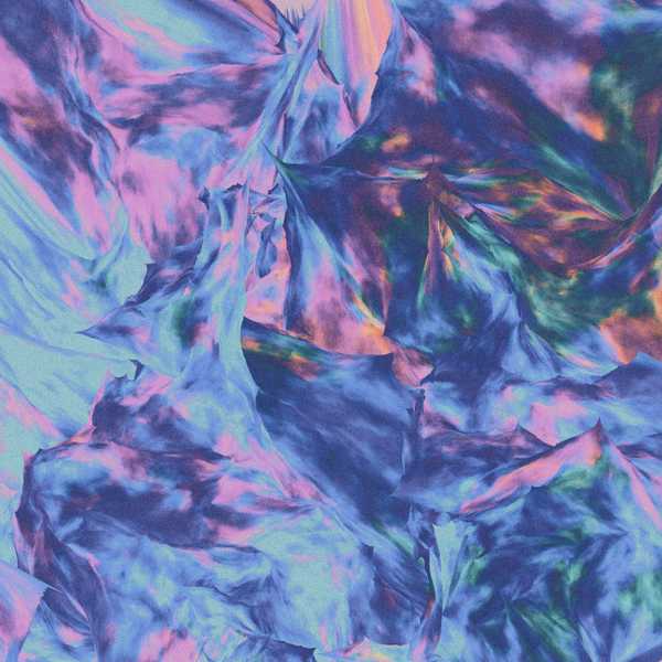 An abstract image. It’s shiny, grainy, lo-fi, and looks a bit 3D.